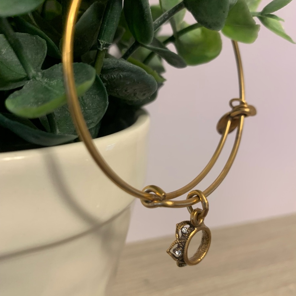 Alex & Ani "Queens Crown" Bangle Bracelet In Rafaelian Gold - Picture 5 of 10